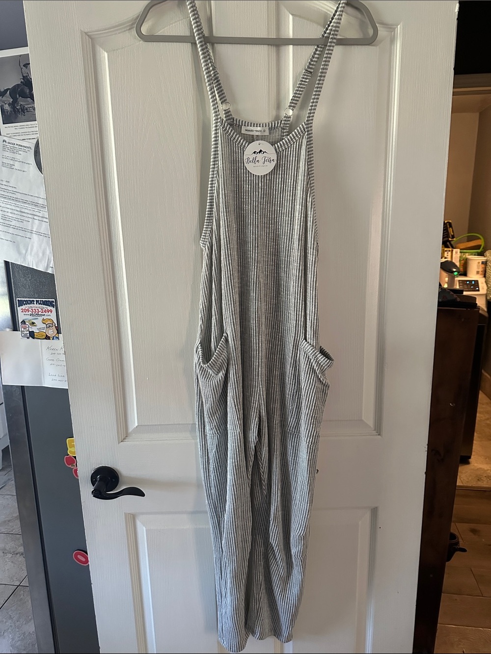 WASABI +MINT Railroad stripe jumpsuit